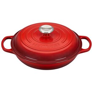 LE CREUSET Signature Sh.Casserole/braiser 26cm Cerise SS Knob LE CREUSET Signature Sh.Casserole/braiser 26cm Cerise SS Knob