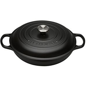 LE CREUSET Signature Sh.Casserole/braiser 30cm Matte Black SS Knob LE CREUSET Signature Sh.Casserole/braiser 30cm Matte Black SS Knob