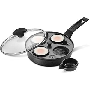 Prestige Egg Poacher Aluminium Non Stick Frying Pan Glass Lid - 20 cm Prestige Egg Poacher Aluminium Non Stick Frying Pan Glass Lid - 20 cm