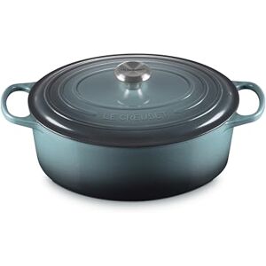 LE CREUSET Signature 21178313602430 Enamelled Cast Iron Oval Casserole Dish With Lid, 31 cm, 6.3 Litre, Ocean LE CREUSET Signature 21178313602430 Enamelled Cast Iron Oval Casserole Dish With Lid, 31 cm, 6.3 Litre, Ocean