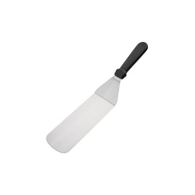 Vogue Solid Turner St/St 255mm 10" Lifts, flips and drains ingredients easily on a busy griddle or skillet, with a sturdy handle hook for easy storage. Vogue Solid Turner St/St 255mm 10" Lifts, flips and drains ingredients easily on a busy griddle or skillet, with a sturdy handle hook for easy storage.