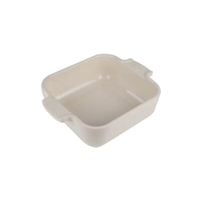 Peugeot Square Ceramic Baking Dish 18 cm (including handles) x 13 cm x 4.5 cm Capacity: 0.66 L 10 Year Guarantee Made In France Ecru Colour, 7.09in. Peugeot Square Ceramic Baking Dish 18 cm (including handles) x 13 cm x 4.5 cm Capacity: 0.66 L 10 Year Guarantee Made In France Ecru Colour, 7.09in.