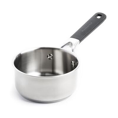 KitchenAid Classic Stainless Steel 3-Layer 14 cm/1 Litre Saucepan Pot, Clad, Induction, Oven Safe, Stay-Cool Handle, Silver KitchenAid Classic Stainless Steel 3-Layer 14 cm/1 Litre Saucepan Pot, Clad, Induction, Oven Safe, Stay-Cool Handle, Silver