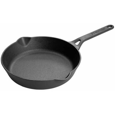 Prestige Cast Iron 22cm Frying Pan – Pre-Seasoned, Non-Toxic, Induction & Oven Safe, Easy Clean, Black Prestige Cast Iron 22cm Frying Pan – Pre-Seasoned, Non-Toxic, Induction & Oven Safe, Easy Clean, Black