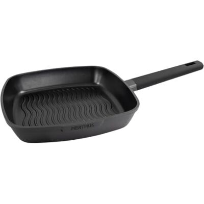 NERTHUS FIH 1567 Cast Aluminium Grill Pan with Quantanium Non-Stick Coating Suitable for Induction, Gas and Glass Ceramic Ergonomic Heat Resistant Handle 28 cm NERTHUS FIH 1567 Cast Aluminium Grill Pan with Quantanium Non-Stick Coating Suitable for Induction, Gas and Glass Ceramic Ergonomic Heat Resistant Handle 28 cm