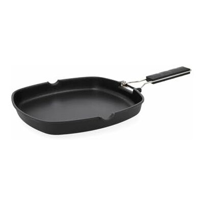 Avilia Non-Stick Grill Pan Suitable for All Hobs – Frying Pan with Folding Handle, for Grilling Fish, Meat and Vegetables, Aluminium, 28 x 28 cm Avilia Non-Stick Grill Pan Suitable for All Hobs – Frying Pan with Folding Handle, for Grilling Fish, Meat and Vegetables, Aluminium, 28 x 28 cm