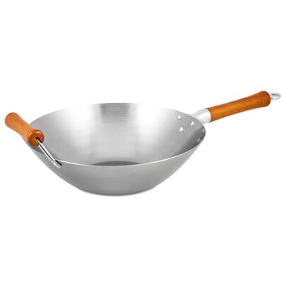 Ken Hom Carbon Steel Wok, 32cm, Non-Stick Natural Patina, Excellence, Induction Hobs Suitable/Beech Handle/Metal Tool Safe, Includes 1 x Chinese Wok Pan, Not Dishwasher Safe Ken Hom Carbon Steel Wok, 32cm, Non-Stick Natural Patina, Excellence, Induction Hobs Suitable/Beech Handle/Metal Tool Safe, Includes 1 x Chinese Wok Pan, Not Dishwasher Safe