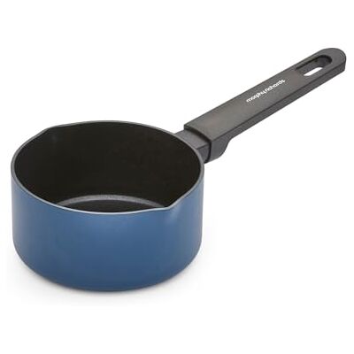 Morphy Richards Recycled Aluminium Milk Pan, 14cm, Non Stick Coating, Soft Touch Handles, Suitable for All Hobs, Blue, 853752 Morphy Richards Recycled Aluminium Milk Pan, 14cm, Non Stick Coating, Soft Touch Handles, Suitable for All Hobs, Blue, 853752