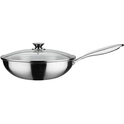 GSW Asia 868402 Wok Pan with Glass Lid Diameter 32 cm GSW Asia 868402 Wok Pan with Glass Lid Diameter 32 cm