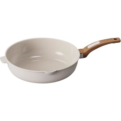 Cooksmart Signature 28cm Deep Frying Pan – Cast Aluminium Non-Stick PFOA & PFAS Free Induction, Gas, & Electric Hob Compatible Dishwasher Safe Ergonomic Handle (Ivory) Cooksmart Signature 28cm Deep Frying Pan – Cast Aluminium Non-Stick PFOA & PFAS Free Induction, Gas, & Electric Hob Compatible Dishwasher Safe Ergonomic Handle (Ivory)