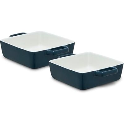 Barbary & Oak Nattura Set of Two 20.5cm Square Baking Dishes, Made from Strong Stoneware, Smooth Glaze Interior, Easy Grip Handles, Dishwasher Safe, Agave, BO875024AGV Barbary & Oak Nattura Set of Two 20.5cm Square Baking Dishes, Made from Strong Stoneware, Smooth Glaze Interior, Easy Grip Handles, Dishwasher Safe, Agave, BO875024AGV