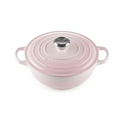 LE CREUSET Signature Soup Pot 24cm Shell Pink SS Knob LE CREUSET Signature Soup Pot 24cm Shell Pink SS Knob