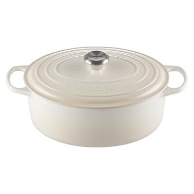 LE CREUSET Signature Enamelled Cast Iron Oval Casserole Dish With Lid, 31 cm, 6.3 Litre, Meringue, 21178317164430 LE CREUSET Signature Enamelled Cast Iron Oval Casserole Dish With Lid, 31 cm, 6.3 Litre, Meringue, 21178317164430