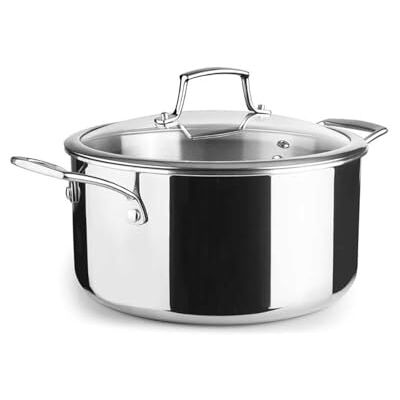 LACOR 60874 Trichef Saucepan, 5 L, 24 cm, 18/10 Stainless Steel Trichef and 1060 Aluminium Trichef, Handles and Knob in Cast Steel, Suitable for Induction, Oven and Dishwasher LACOR 60874 Trichef Saucepan, 5 L, 24 cm, 18/10 Stainless Steel Trichef and 1060 Aluminium Trichef, Handles and Knob in Cast Steel, Suitable for Induction, Oven and Dishwasher
