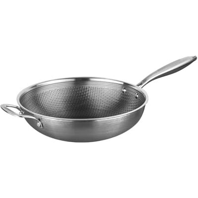 Prochef HexGuard Wok, Non-Stick, 30cm, Stainless Steel, Tri-Ply Construction, Metal Utensil-Safe, Induction Compatible, Dishwasher Safe, 9cm Height, Oven Safe to 230°C Prochef HexGuard Wok, Non-Stick, 30cm, Stainless Steel, Tri-Ply Construction, Metal Utensil-Safe, Induction Compatible, Dishwasher Safe, 9cm Height, Oven Safe to 230°C