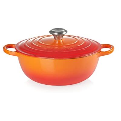 LE CREUSET Signature Soup Pot 26cm Flame SS Knob LE CREUSET Signature Soup Pot 26cm Flame SS Knob