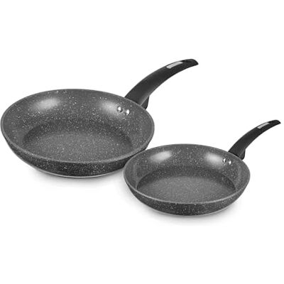 Tower Cerastone 2 Piece Forged Frying Pan Set with Non-Stick Coating and Soft Touch Handles, 20/28cm, Graphite, T81282 Tower Cerastone 2 Piece Forged Frying Pan Set with Non-Stick Coating and Soft Touch Handles, 20/28cm, Graphite, T81282
