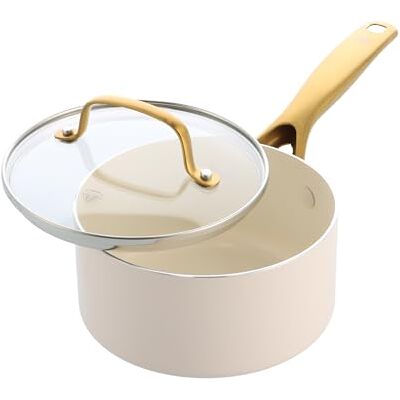 Blue Diamond White Diamond Saucepan with Lid 16 cm, Ceramic Nonstick White diamond ceramic nonstick, Stainless steel construction, induction-ready, oven & broiler safe, dishwasher safe Blue Diamond White Diamond Saucepan with Lid 16 cm, Ceramic Nonstick White diamond ceramic nonstick, Stainless steel construction, induction-ready, oven & broiler safe, dishwasher safe