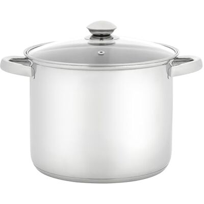 Judge Essentials Polished Stainless Steel Stock Pot with Lid, 6.5L, 22cm Large Induction Pot, Suitable for All Hob Types, Oven and Dishwasher Safe Judge Essentials Polished Stainless Steel Stock Pot with Lid, 6.5L, 22cm Large Induction Pot, Suitable for All Hob Types, Oven and Dishwasher Safe