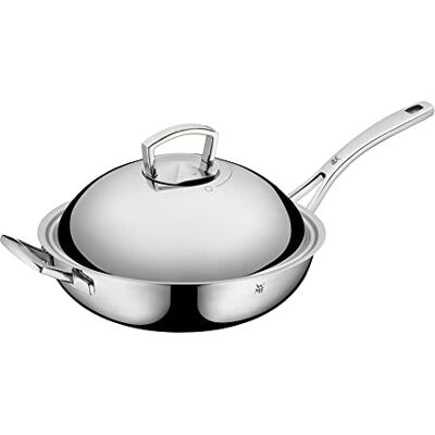 WMF Multiply Wok with Lid 32 cm Stainless Steel Silver WMF Multiply Wok with Lid 32 cm Stainless Steel Silver