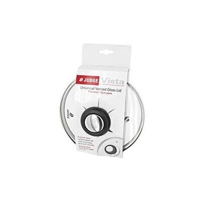 Judge Vista Spare Saucepan Lid, Replacement Glass Lid for most 12cm Pans, Oven Safe, Dishwasher Safe Judge Vista Spare Saucepan Lid, Replacement Glass Lid for most 12cm Pans, Oven Safe, Dishwasher Safe
