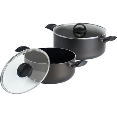Qdesign Black+ Set of 2 PFOA-Free PFOA-Free PFOA-Free Saucepans in Aluminium, Non-Stick, Suitable for All Heat Sources Including Induction Suitable for Oven, Dishwasher and Fridge Black, Diameter Qdesign Black+ Set of 2 PFOA-Free PFOA-Free PFOA-Free Saucepans in Aluminium, Non-Stick, Suitable for All Heat Sources Including Induction Suitable for Oven, Dishwasher and Fridge Black, Diameter