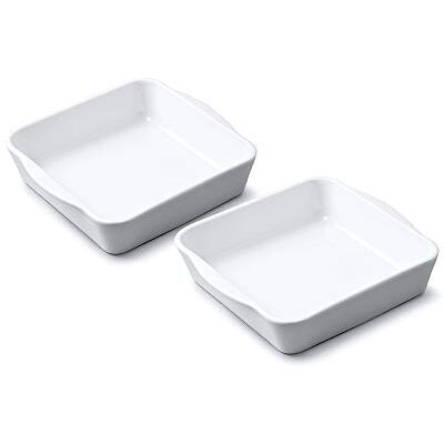 WM Bartleet & Sons 1750 TSET136 Set of 2 Traditional Porcelain Small Square Roasting & Baking Dishes (13.5cm) – White WM Bartleet & Sons 1750 TSET136 Set of 2 Traditional Porcelain Small Square Roasting & Baking Dishes (13.5cm) – White