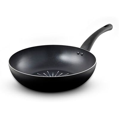 Tower T700306 SmartStart Classic 28cm Aluminium Wok with Easy Clean Aeroglide Non-Stick, Oven Safe, Long Lasting, PFOA Free, Black Tower T700306 SmartStart Classic 28cm Aluminium Wok with Easy Clean Aeroglide Non-Stick, Oven Safe, Long Lasting, PFOA Free, Black