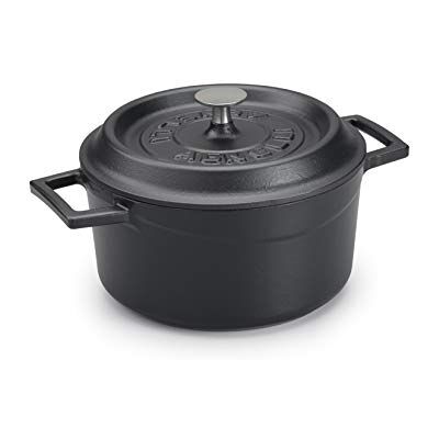 Baldassare Agnelli Pentole Agnelli COGHSRP10420M Saucepan with Handles and Lid, Cast Iron, Matt Black, 2.6 L Baldassare Agnelli Pentole Agnelli COGHSRP10420M Saucepan with Handles and Lid, Cast Iron, Matt Black, 2.6 L