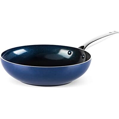Blue Diamond Cookware Diamond Infused Ceramic Nonstick 28 cm/3.7 Litre Wok Pan, PFAS-Free, Induction, Oven Safe, Blue Blue Diamond Cookware Diamond Infused Ceramic Nonstick 28 cm/3.7 Litre Wok Pan, PFAS-Free, Induction, Oven Safe, Blue