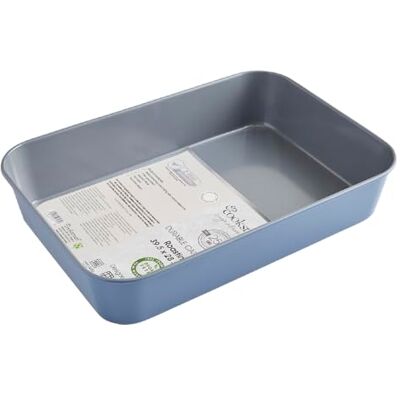 Cooksmart Signature Roasting Tin 39cm – Carbon Steel PFOA-Free Non-Stick Coating Oven Compatible Dishwasher Safe Elegant Blue Finish Ideal for Deep Roasting & Baking Cooksmart Signature Roasting Tin 39cm – Carbon Steel PFOA-Free Non-Stick Coating Oven Compatible Dishwasher Safe Elegant Blue Finish Ideal for Deep Roasting & Baking