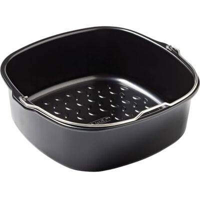 Pyrex , Airfryer Metal, Round Oven Dish, 22 x 21 x 7.5 cm, Baking Basket with Handle, Non-Stick Carbon Steel, Homogeneous Baking, Oven, Freezer and Dishwasher Safe Pyrex , Airfryer Metal, Round Oven Dish, 22 x 21 x 7.5 cm, Baking Basket with Handle, Non-Stick Carbon Steel, Homogeneous Baking, Oven, Freezer and Dishwasher Safe