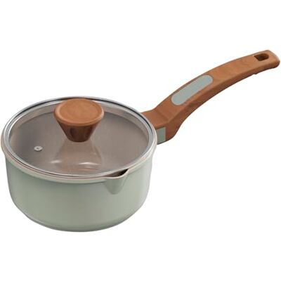 Cooksmart Signature 16cm Sauce Pan with Lid – Cast Aluminium Non-Stick PFOA & PFAS Free Induction, Gas, & Electric Hob Compatible Dishwasher Safe (Sage Green) Cooksmart Signature 16cm Sauce Pan with Lid – Cast Aluminium Non-Stick PFOA & PFAS Free Induction, Gas, & Electric Hob Compatible Dishwasher Safe (Sage Green)