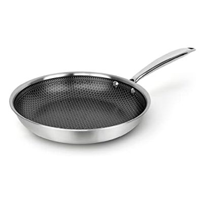 Qulinart by Brandt The Frying pan with Non-Stick Coating is Suitable for All Types of cookers, Including Induction, Without PFOA and lid (Triply, 24 cm) Qulinart by Brandt The Frying pan with Non-Stick Coating is Suitable for All Types of cookers, Including Induction, Without PFOA and lid (Triply, 24 cm)