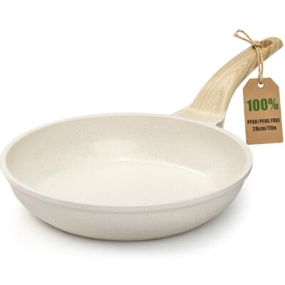 YASHE 28cm Granite Nonstick Frying Pan, Non-Toxic, Induction Compatible Cooking Skillet Pan with Stay-Cool Handle for All Stovetops PFOA/PFOS Free Egg Frying Pan for Pancakes & Bacon YASHE 28cm Granite Nonstick Frying Pan, Non-Toxic, Induction Compatible Cooking Skillet Pan with Stay-Cool Handle for All Stovetops PFOA/PFOS Free Egg Frying Pan for Pancakes & Bacon