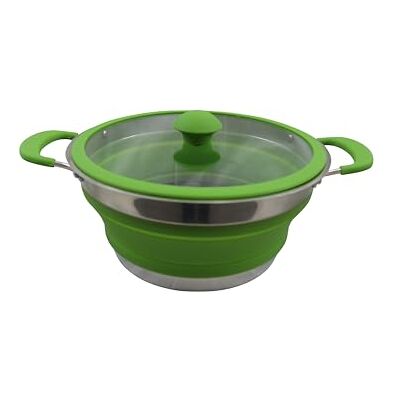 Vango 3L Non-Stick Collapsible Casserole, Dishwasher & Oven Safe, Folding Silicone, Cool Touch Handle, Suitable for All Cooker Types, Food Safe, BPA Free Vango 3L Non-Stick Collapsible Casserole, Dishwasher & Oven Safe, Folding Silicone, Cool Touch Handle, Suitable for All Cooker Types, Food Safe, BPA Free