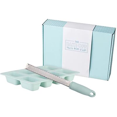 The Great British Bake Off Baking Set, inc. Lemon Zester Grater, Mini Loaf Pan & Exclusive Recipe Cards, Silicone Baking Tray for Patisserie Bakes, Official GBBO Branding, Signature Duck Egg Blue The Great British Bake Off Baking Set, inc. Lemon Zester Grater, Mini Loaf Pan & Exclusive Recipe Cards, Silicone Baking Tray for Patisserie Bakes, Official GBBO Branding, Signature Duck Egg Blue
