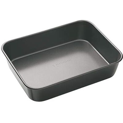 MasterClass KCMCHB2 Deep Roasting Tin, 34 x 26cm Roaster with PFOA Non Stick, Robust 1mm Carbon Steel , Grey MasterClass KCMCHB2 Deep Roasting Tin, 34 x 26cm Roaster with PFOA Non Stick, Robust 1mm Carbon Steel , Grey
