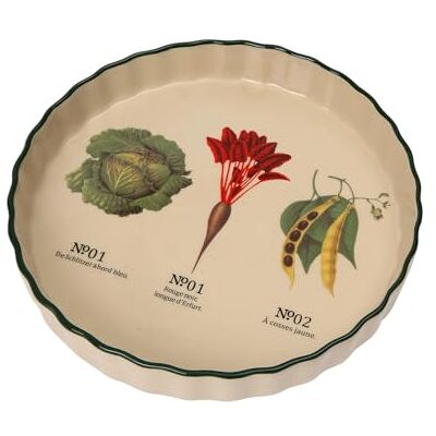 Dexam RHS Benary Vegetables Round Tart Oven Dish, White Dexam RHS Benary Vegetables Round Tart Oven Dish, White