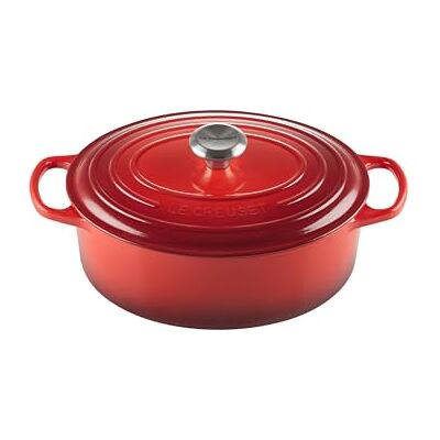 LE CREUSET Signature Enamelled Cast Iron Oval Casserole Dish With Lid, 29 cm, 4.7 Litre, Cerise, 21178290602430 LE CREUSET Signature Enamelled Cast Iron Oval Casserole Dish With Lid, 29 cm, 4.7 Litre, Cerise, 21178290602430