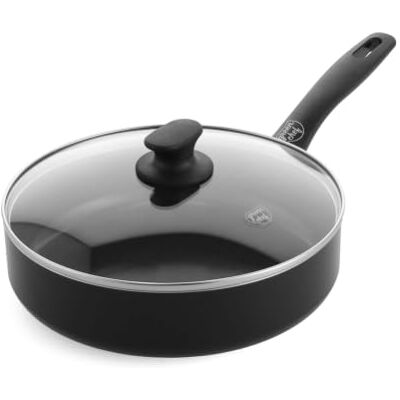 GreenChef Prime Skillet with Lid 24 cm, Ceramic Nonstick Thermolon ceramic nonstick, glass lid, induction-ready, oven safe to 160°C, dishwasher safe GreenChef Prime Skillet with Lid 24 cm, Ceramic Nonstick Thermolon ceramic nonstick, glass lid, induction-ready, oven safe to 160°C, dishwasher safe