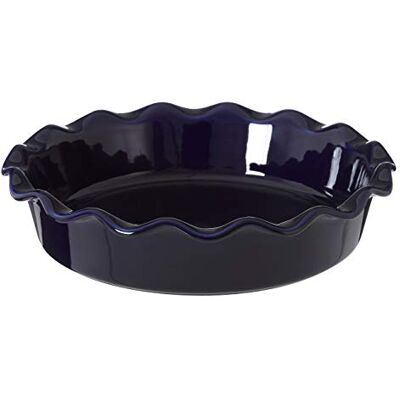 Premier Housewares Baking and Serving Dish, Stoneware, Modern Retro, Blue Round,104562 Premier Housewares Baking and Serving Dish, Stoneware, Modern Retro, Blue Round,104562