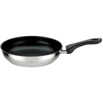GSW Stahlwaren GmbH Stainless Steel Fry Pan, Black/Silver, 28 x 6.5 cm, 3.2 Litre GSW Stahlwaren GmbH Stainless Steel Fry Pan, Black/Silver, 28 x 6.5 cm, 3.2 Litre