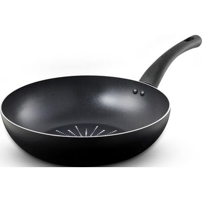 Tower T700306 SmartStart Classic 28cm Aluminium Wok with Easy Clean Aeroglide Non-Stick, Oven Safe, Long Lasting, PFOA Free, Black Tower T700306 SmartStart Classic 28cm Aluminium Wok with Easy Clean Aeroglide Non-Stick, Oven Safe, Long Lasting, PFOA Free, Black