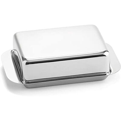 Weis Butter Dish For 1/2 Pound, Stainless Steel, Silver, 15 x 9.4 x 4.2 cm Weis Butter Dish For 1/2 Pound, Stainless Steel, Silver, 15 x 9.4 x 4.2 cm