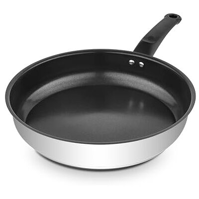 Swan Townhouse 24cm Ceramic Non-Stick Stainless Steel Frying Pan with Staycool Handle, Induction Compatible, Dishwasher Safe, Free from PTFE, PFOA, Lead and Cadmium, SWPS5033SS Swan Townhouse 24cm Ceramic Non-Stick Stainless Steel Frying Pan with Staycool Handle, Induction Compatible, Dishwasher Safe, Free from PTFE, PFOA, Lead and Cadmium, SWPS5033SS