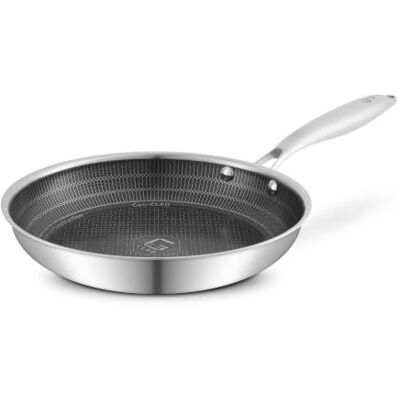 Tower Geo-Clad 30cm Hybrid Frying Pan Tri-Ply Induction Compatible Cookware with CeramiShield™ Non-Stick Coating, Even Heat, Metal Utensil Safe, T900364 Tower Geo-Clad 30cm Hybrid Frying Pan Tri-Ply Induction Compatible Cookware with CeramiShield™ Non-Stick Coating, Even Heat, Metal Utensil Safe, T900364