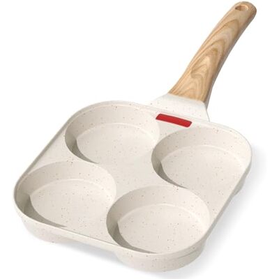 YASHE 4 Hole Pancake Pan, Non-Stick Fried Egg Pan, Durable Aluminum Frying Pan with Heat-Resistant Handle, Multi-Function Cookware for Breakfast YASHE 4 Hole Pancake Pan, Non-Stick Fried Egg Pan, Durable Aluminum Frying Pan with Heat-Resistant Handle, Multi-Function Cookware for Breakfast