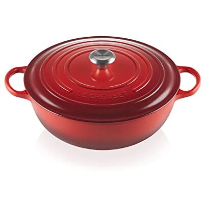 LE CREUSET Signature Soup Pot 32cm Cerise SS Knob LE CREUSET Signature Soup Pot 32cm Cerise SS Knob