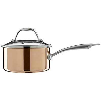 Premier Housewares Minerva Saucepan, Copper Cooking Pot for Kitchen, Glass, Stainless Steel, 37cm Premier Housewares Minerva Saucepan, Copper Cooking Pot for Kitchen, Glass, Stainless Steel, 37cm